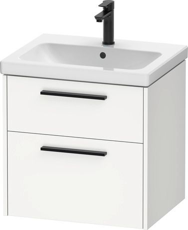 Vanity unit wall-mounted, DC46700BD180000 White Matt, Decor, Handle Diamond black