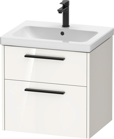 Vanity unit wall-mounted, DC46700BD220000 White High Gloss, Decor, Handle Diamond black