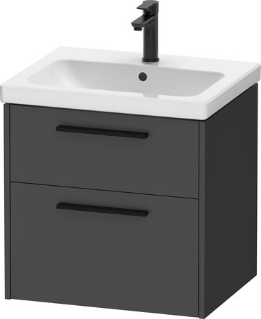 Vanity unit wall-mounted, DC46700BD490000 Graphite Matt, Decor, Handle Diamond black