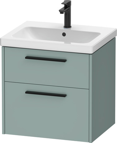 Vanity unit wall-mounted, DC46700BDHG0000 Fjord Green Matt, Decor, Handle Diamond black