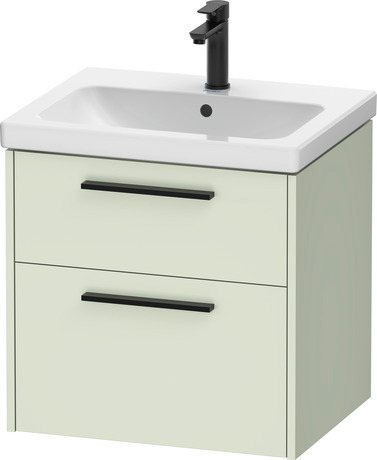 Vanity unit wall-mounted, DC46700BDHH0000 Pale Green Matt, Decor, Handle Diamond black