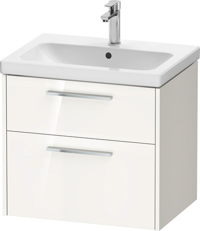 Vanity unit wall-mounted, DC4671010220000 White High Gloss, HPL, Handle Chrome