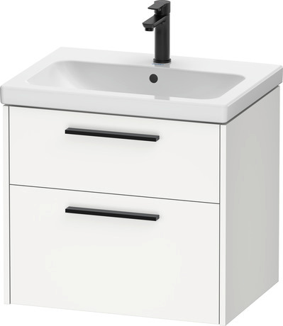 Vanity unit wall-mounted, DC46710BD180000 White Matt, Decor, Handle Diamond black