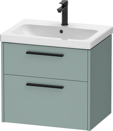 Vanity unit wall-mounted, DC46710BDHG0000 Fjord Green Matt, Decor, Handle Diamond black