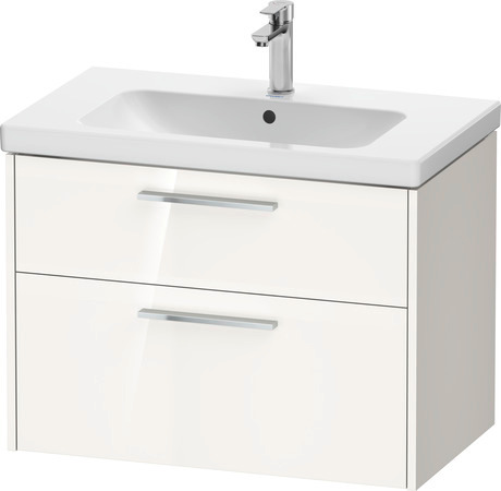 Vanity unit wall-mounted, DC4672010220000 White High Gloss, HPL, Handle Chrome