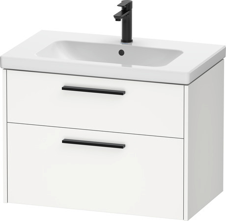 Vanity unit wall-mounted, DC46720BD180000 White Matt, Decor, Handle Diamond black