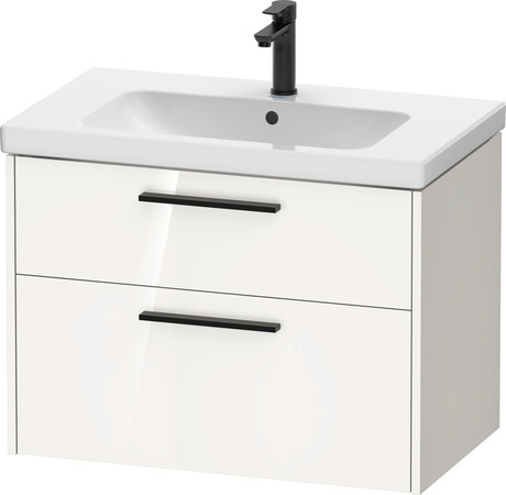 Vanity unit wall-mounted, DC46720BD220000 White High Gloss, HPL, Handle Diamond black