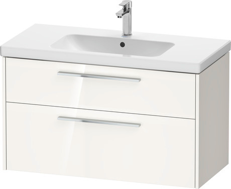 Vanity unit wall-mounted, DC4673010220000 White High Gloss, HPL, Handle Chrome