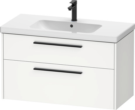 Vanity unit wall-mounted, DC46730BD180000 White Matt, Decor, Handle Diamond black