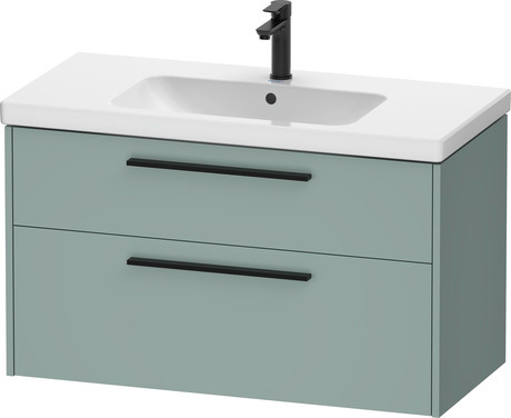 Vanity unit wall-mounted, DC46730BDHG0000 Fjord Green Matt, Decor, Handle Diamond black