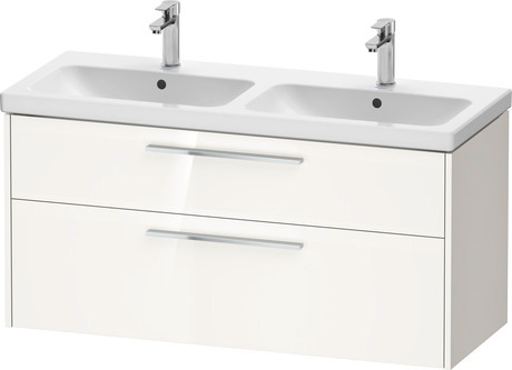 Vanity unit wall-mounted, DC4674010220000 White High Gloss, HPL, Handle Chrome