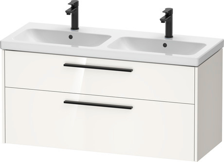 Vanity unit wall-mounted, DC46740BD220000 White High Gloss, HPL, Handle Diamond black