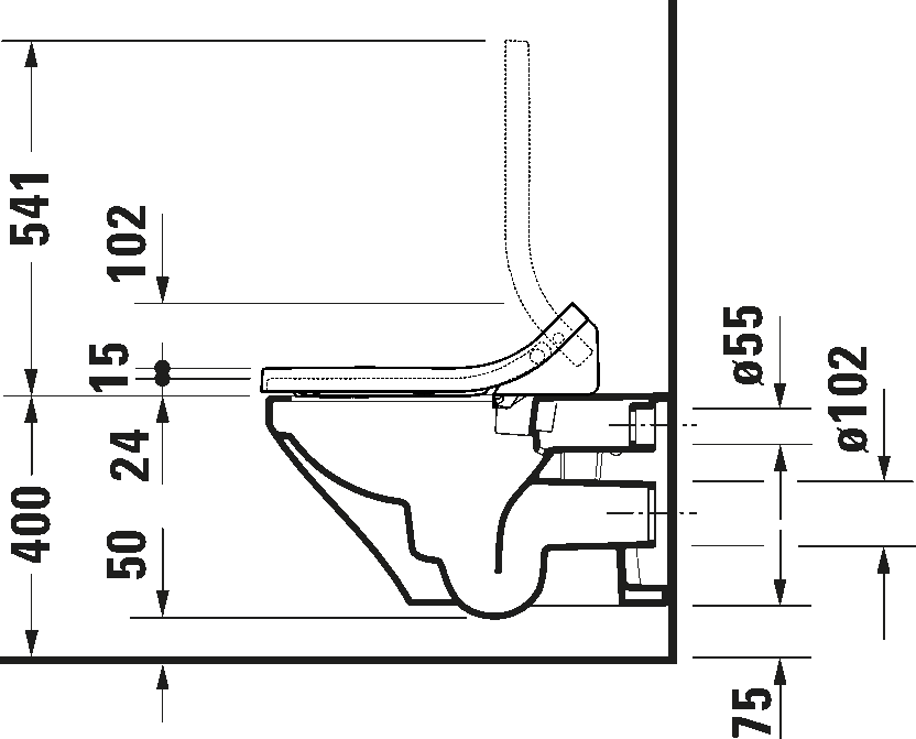 Toilet wall-mounted for shower toilet seat, 254259