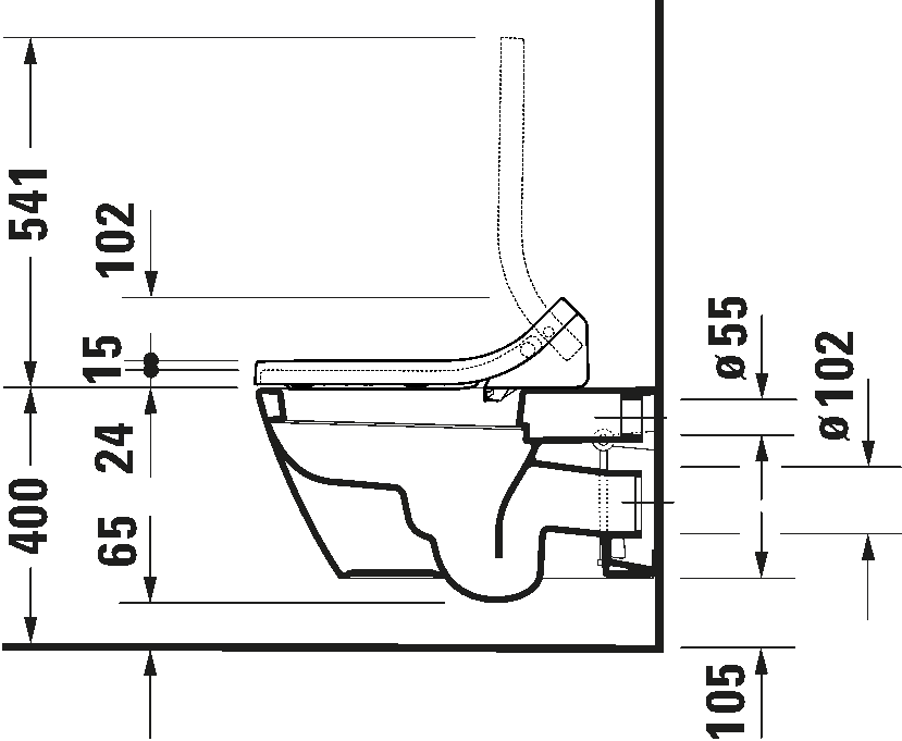 Toilet wall-mounted for shower toilet seat, 253359