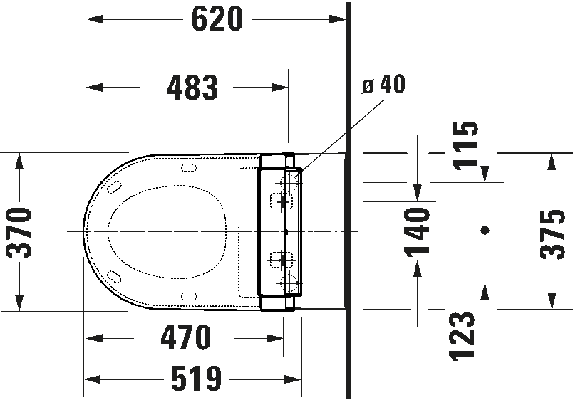 Toilet wall-mounted for shower toilet seat, 253359