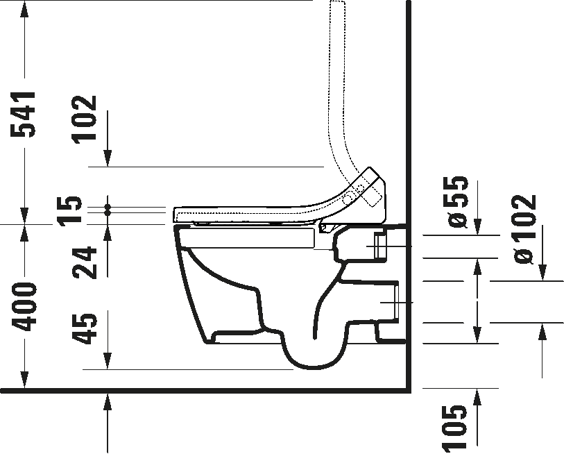 Toilet wall-mounted for shower toilet seat, 252959