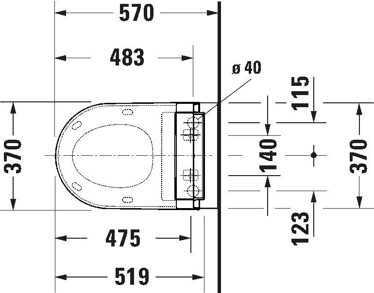 Toilet wall-mounted for shower toilet seat, 252959