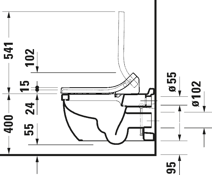 Toilet wall-mounted for shower toilet seat, 222659