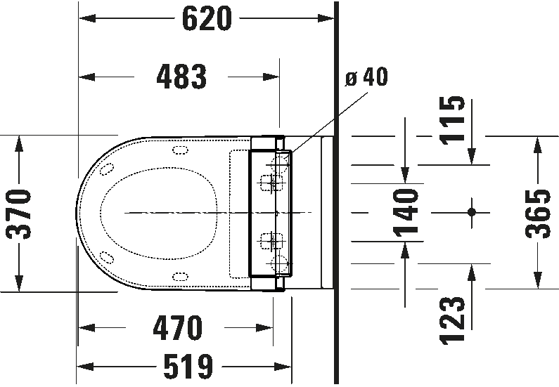 Toilet wall-mounted for shower toilet seat, 222659