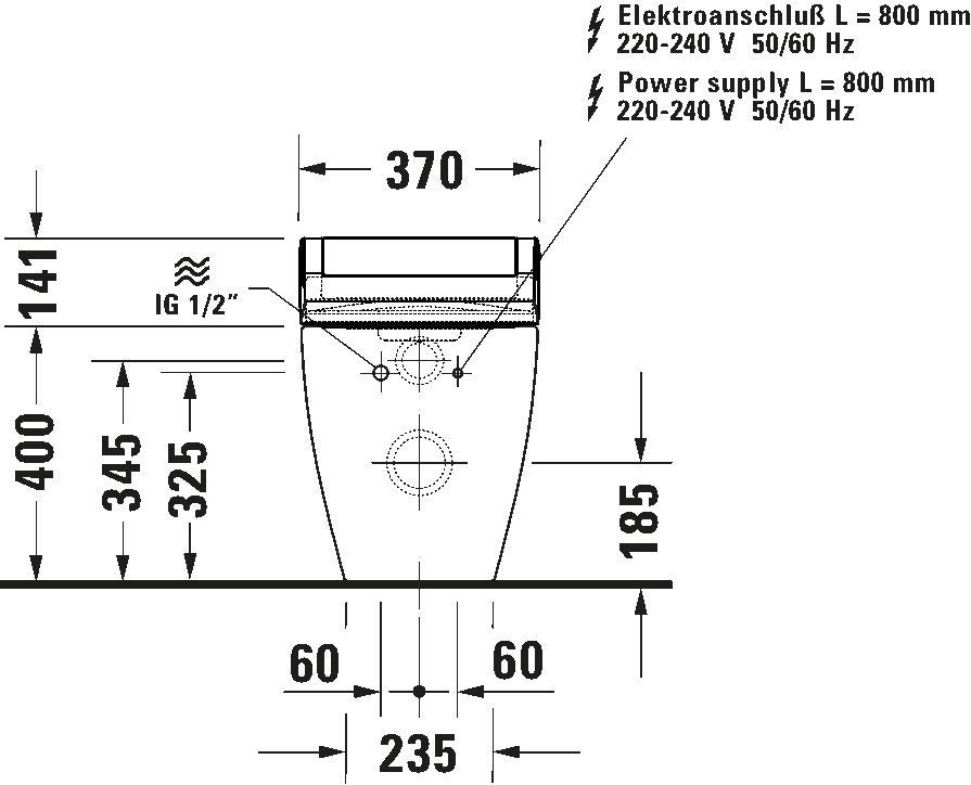 Toilet floorstanding for shower toilet seat, 201459