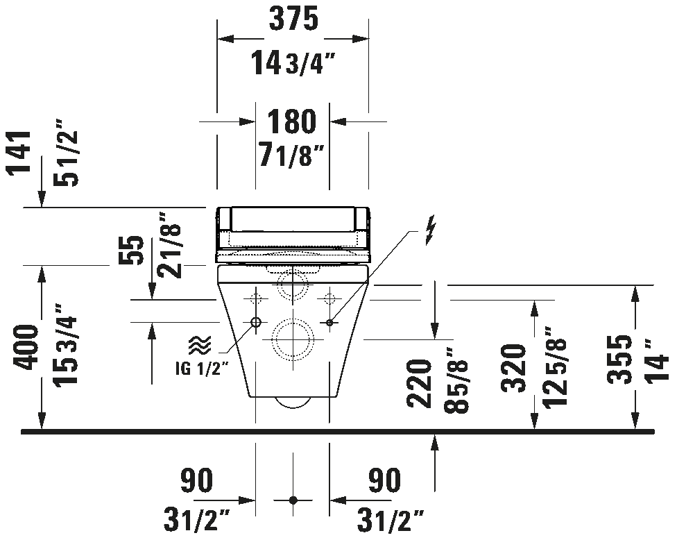 Shower toilet seat, 613200