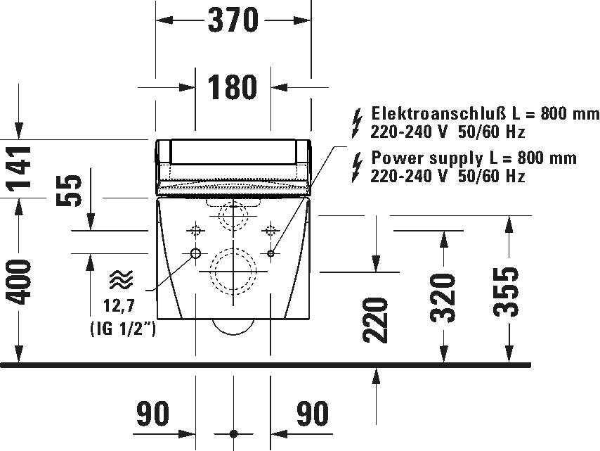 Shower toilet seat, 613000