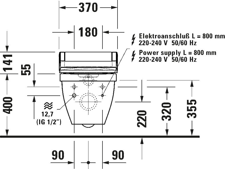 Shower toilet seat, 613000