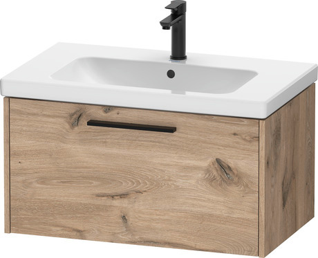 Vanity unit wall-mounted, DC46670BD550000 Marbled Oak Matt, Decor, Handle Diamond black