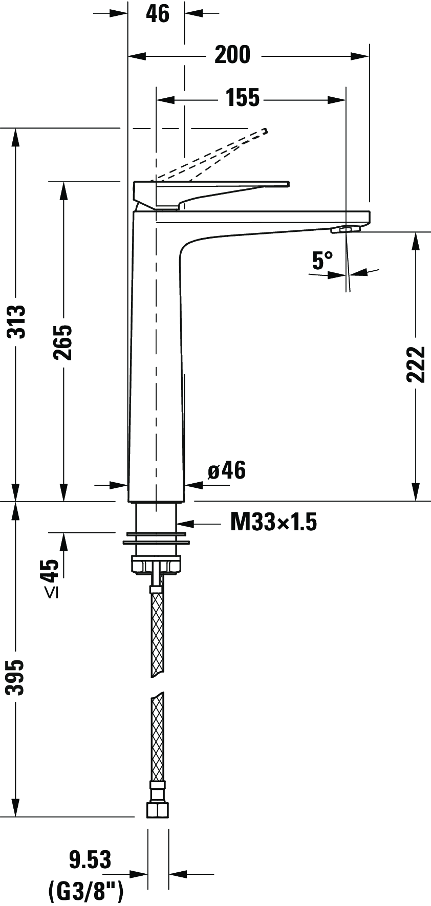 Single lever basin mixer XL, TU1040002