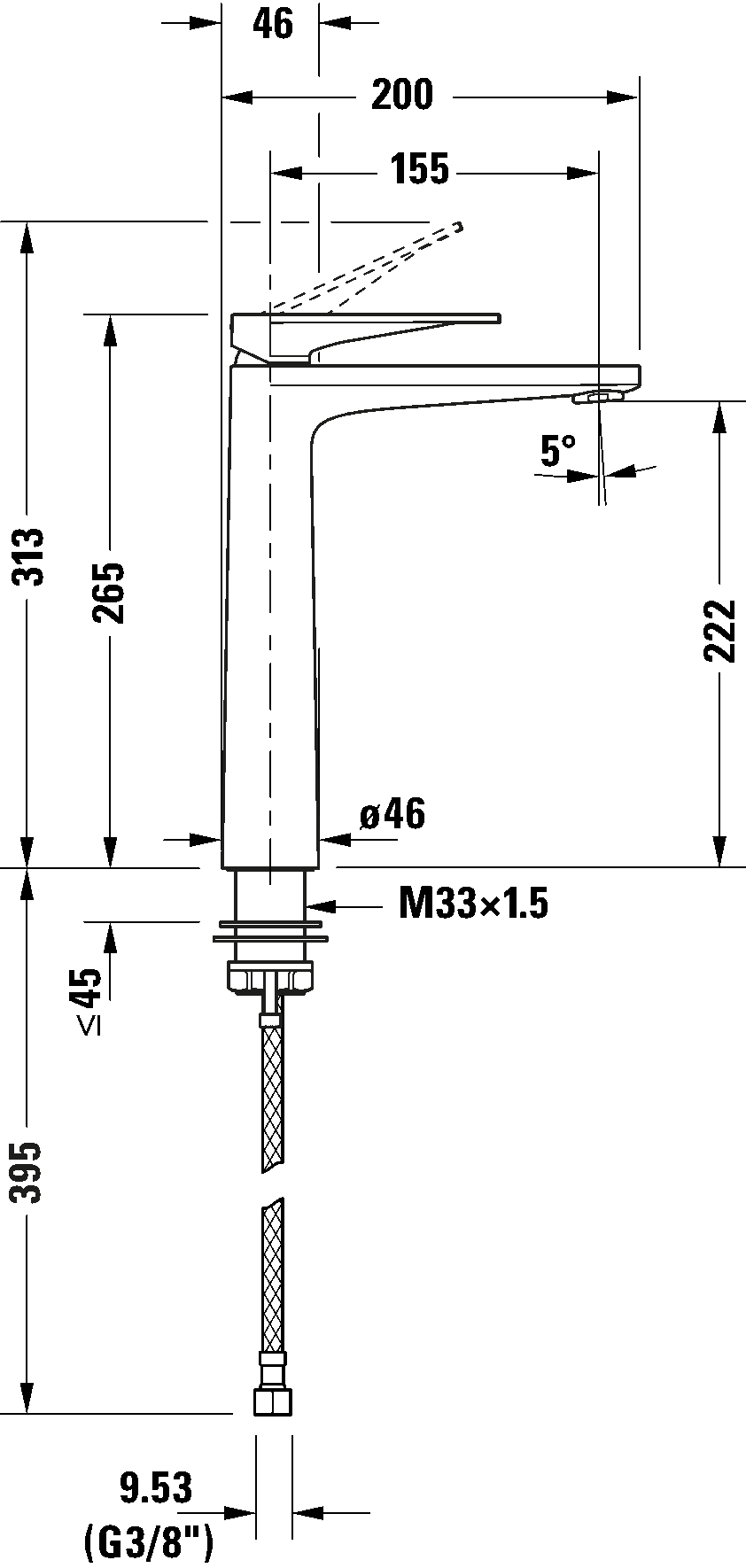 Single lever basin mixer XL, TU1040002