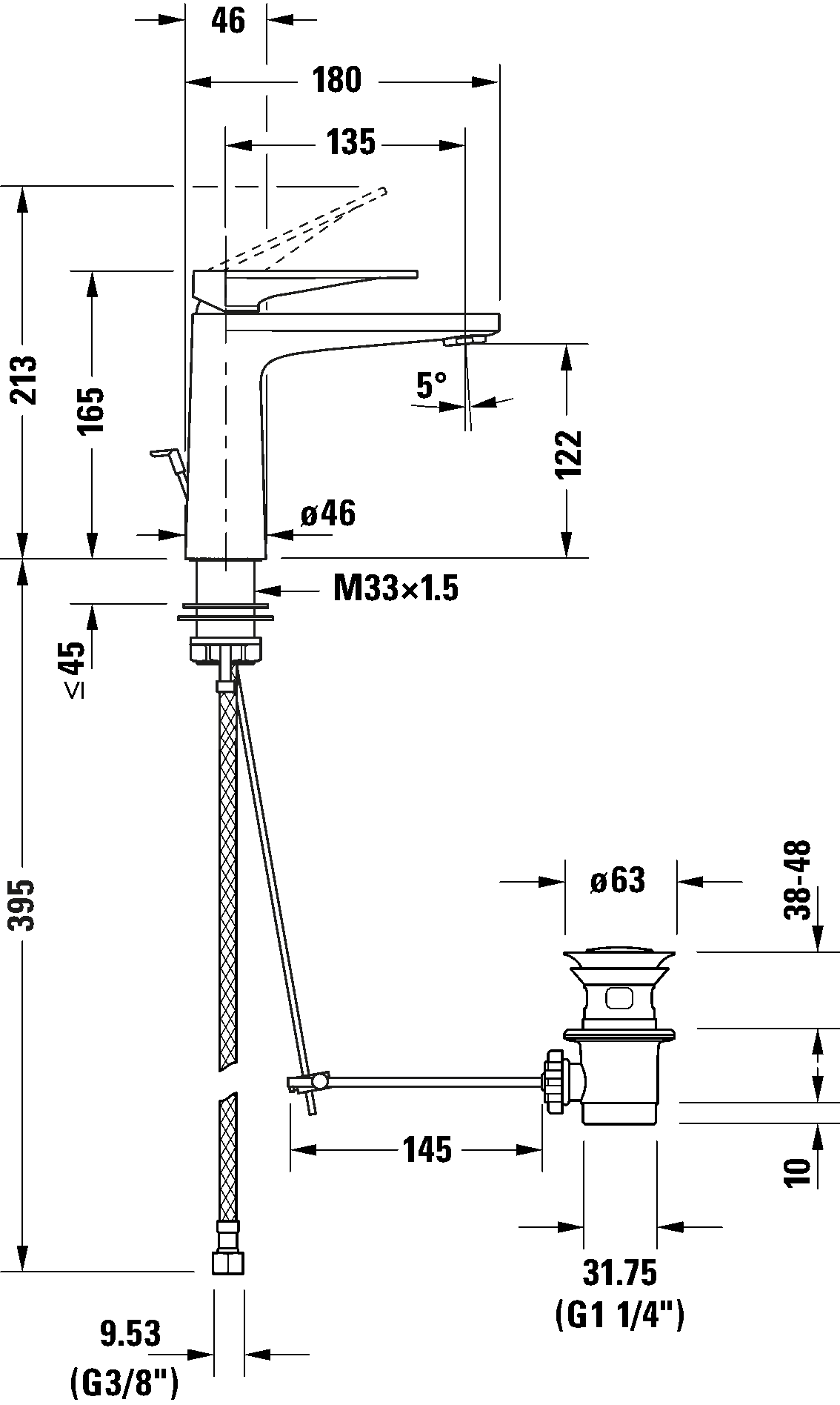 Single lever basin mixer M, TU1020001