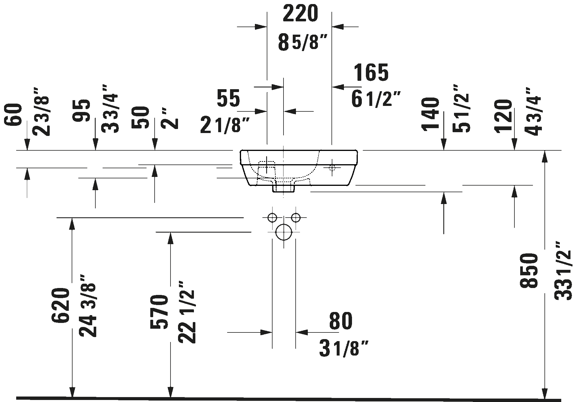 Wall Mounted Sink, 074940