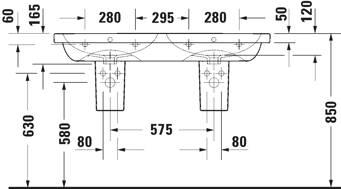 Double washbasin, 240012