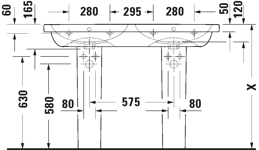 Double washbasin, 240012