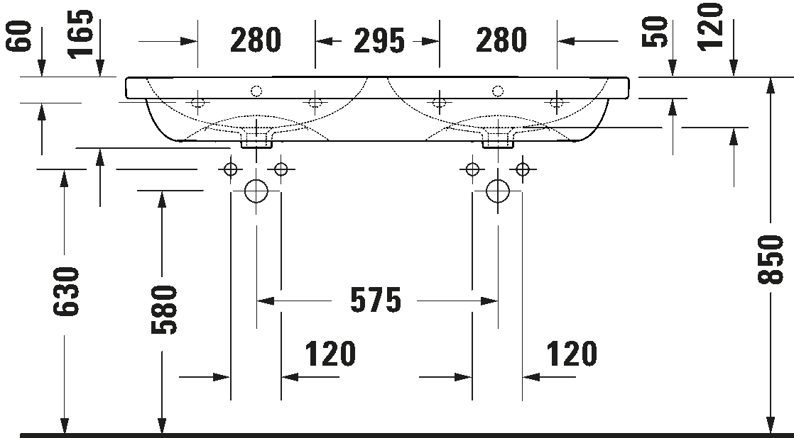 Double washbasin, 240012