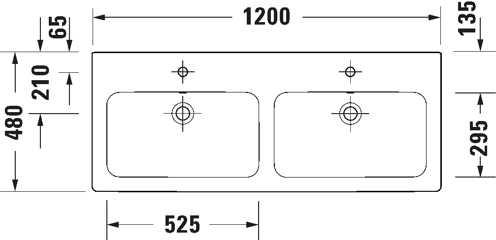 Double washbasin, 240012