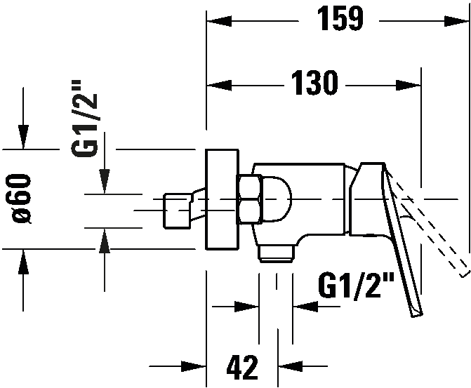 Single lever shower mixer for exposed installation, N14230000