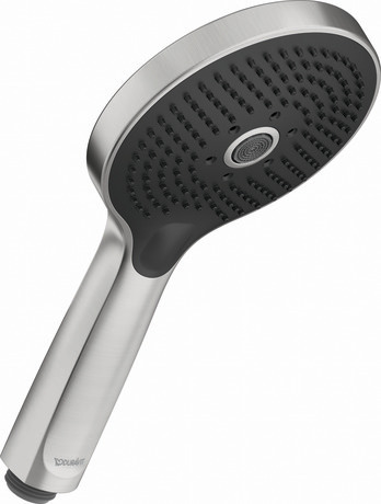 Hand shower 3jet Click!, UV0650017A70 Asian markets only, Stainless steel Brushed, Ø 120 mm, Flow rate (3 bar): 6,5 l/min