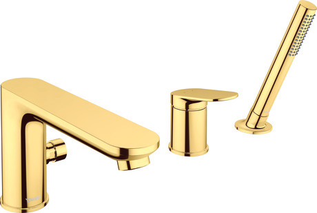 3 Hole bath mixer, WA5260000A34 only for Asian markets, Gold Polished, Flow rate (3 bar): 26 l/min