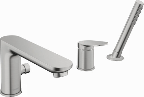 3 Hole bath mixer, WA5260000A70 only for Asian markets, Stainless steel Brushed, Flow rate (3 bar): 26 l/min