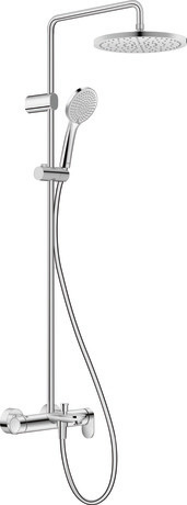 Shower system, WA5280007A10 only for Asian markets, Chrome High Gloss, Height: 1124 mm, Flow rate (3 bar): 16,5 l/min, Flow rate of hand shower (3 bar): 6,5 l/min, Flow rate of showerhead (3 bar): 6 l/min