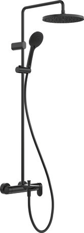 Shower system, WA5280007A46 only for Asian markets, Black Matt, Height: 1124 mm, Flow rate (3 bar): 16,5 l/min, Flow rate of hand shower (3 bar): 6,5 l/min, Flow rate of showerhead (3 bar): 6 l/min