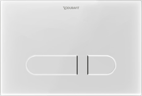 Mechanical actuator plate for WC, WD5013012060 Glass, White, Dual Flush, Flush operation: Mechanical, Flush operation technology: Manual, Automatic, Type of installation: surface mounted, Incl. installation frame, Including mounting kit, Incl. push rod