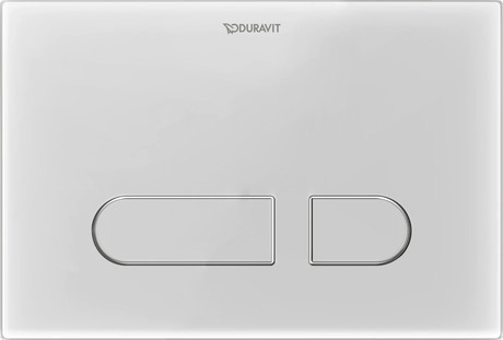 Mechanical actuator plate for WC, WD5013012060 Glass, White, Dual Flush, Flush operation: Mechanical, Flush operation technology: Manual, Automatic, Type of installation: surface mounted, Incl. installation frame, Including mounting kit, Incl. push rod