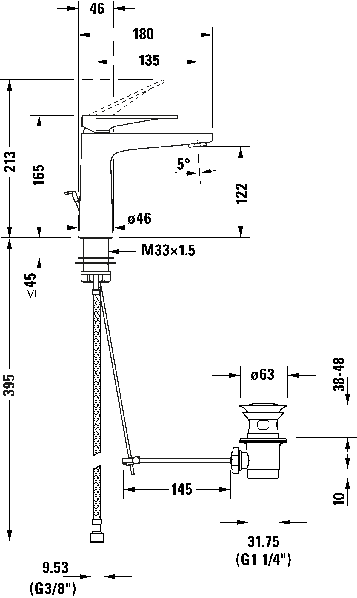 Single lever basin mixer M, TU1020001