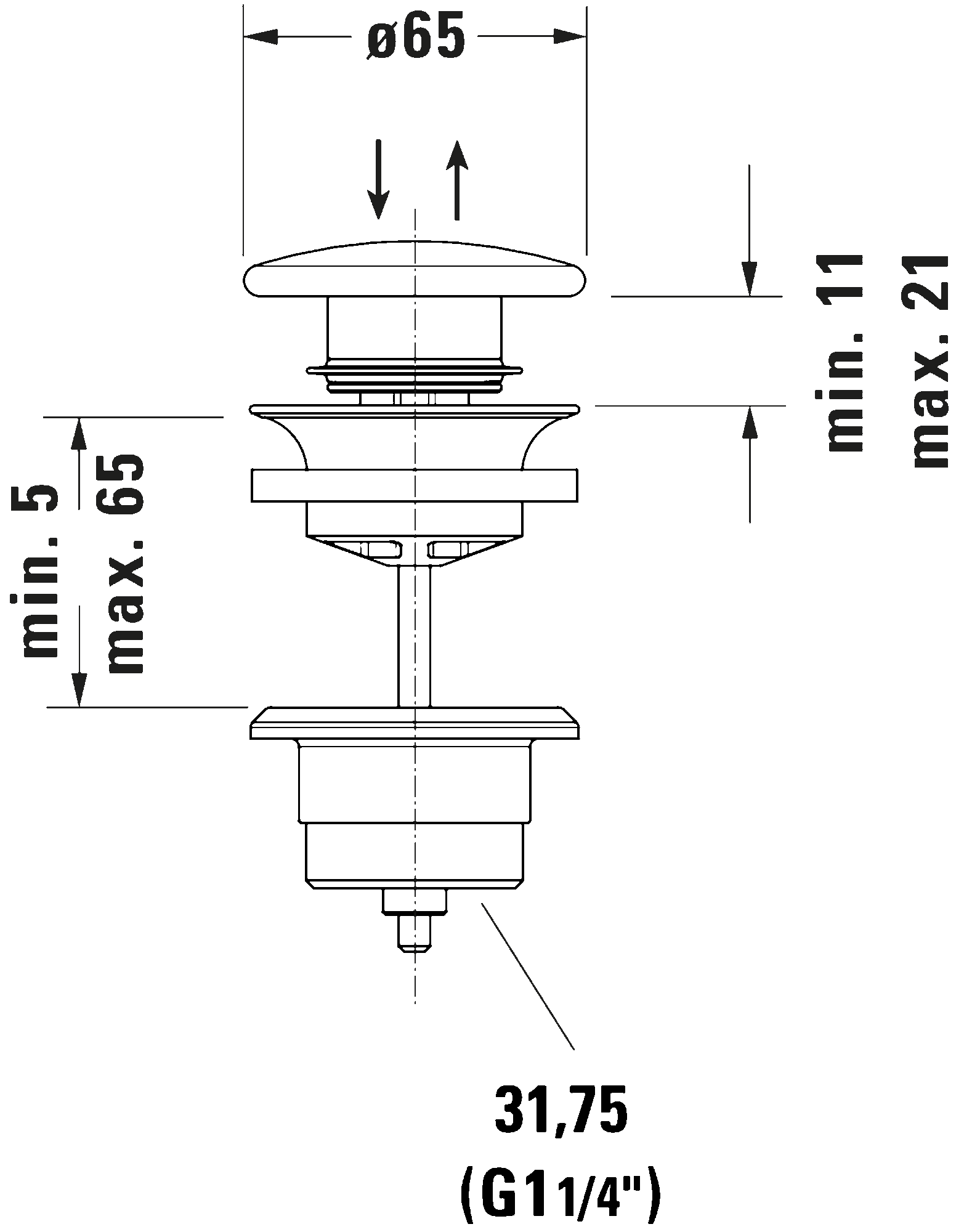 Push-open waste, 005079