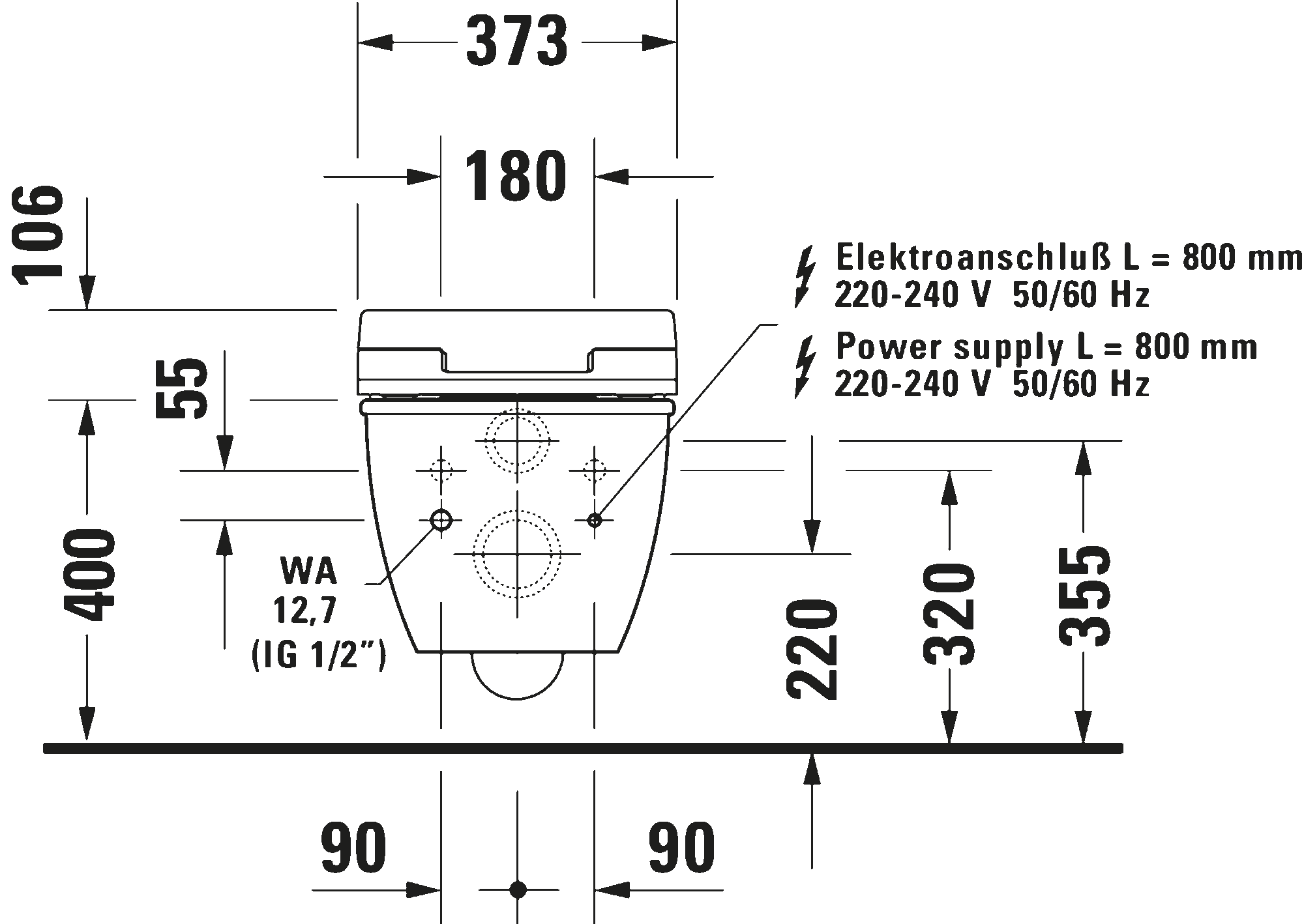 Shower toilet seat, 611000