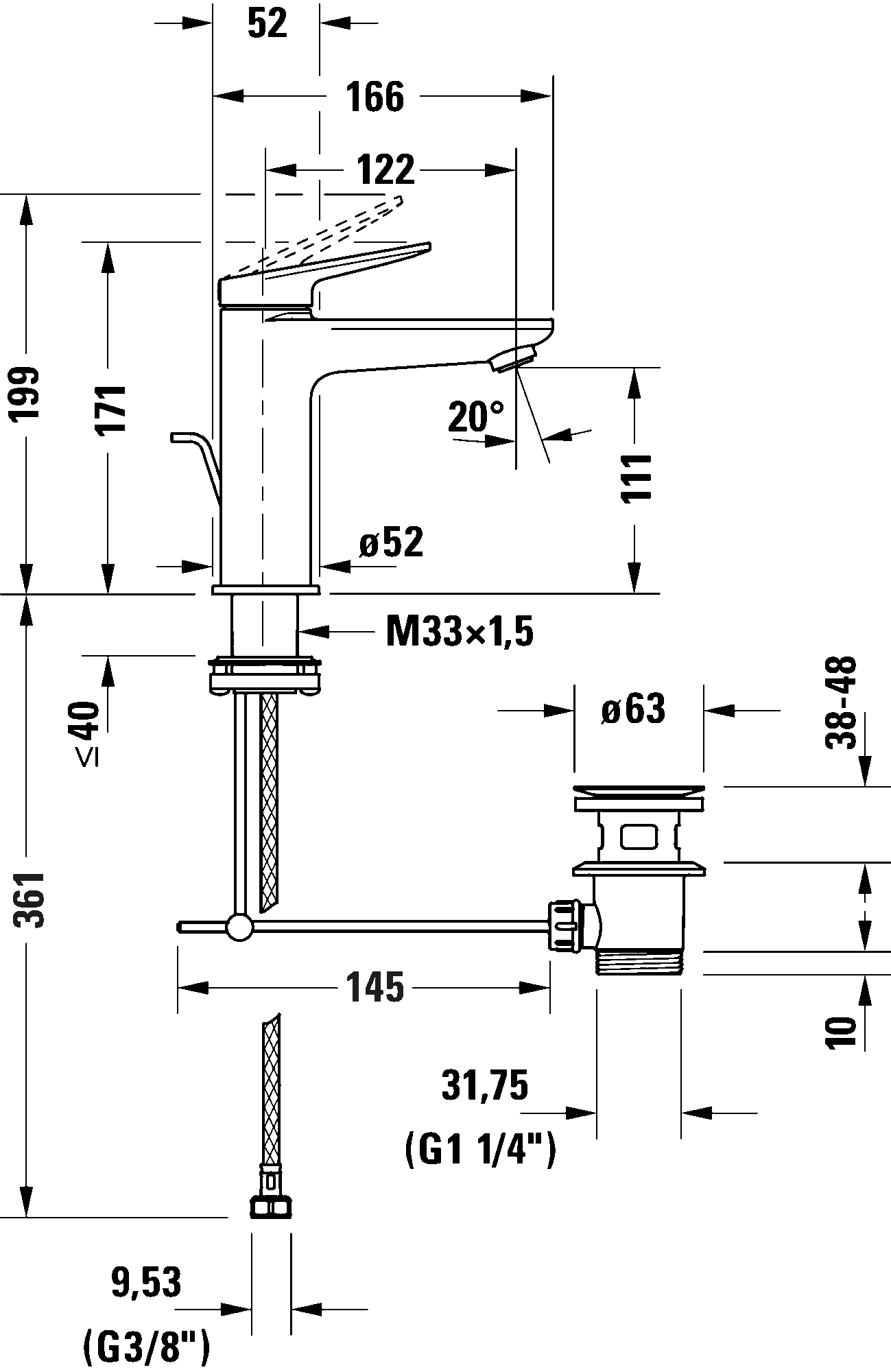 Single lever basin mixer M FreshStart, WA1021001