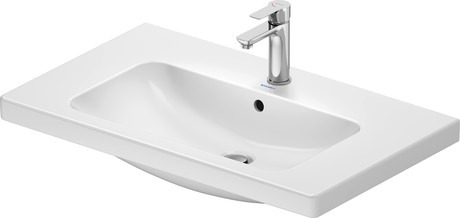 Washbasin, 23998000002 White High Gloss, Tap hole platform: Yes, Number of faucet holes per wash area: 1 Middle, Overflow: Yes