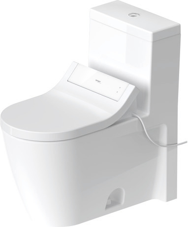 One Piece Toilet, D1655000 Set items: One Piece Toilet, Shower toilet seat, Article No.: 2133010005, 613000011041300, White High Gloss, elongated, Siphonic, Flushing rim: Closed, Outlet vertical, Single Flush, Trip lever placement: Top, Flush water quantity: 1.28 gal, Single Flush, Trip lever placement: Top
